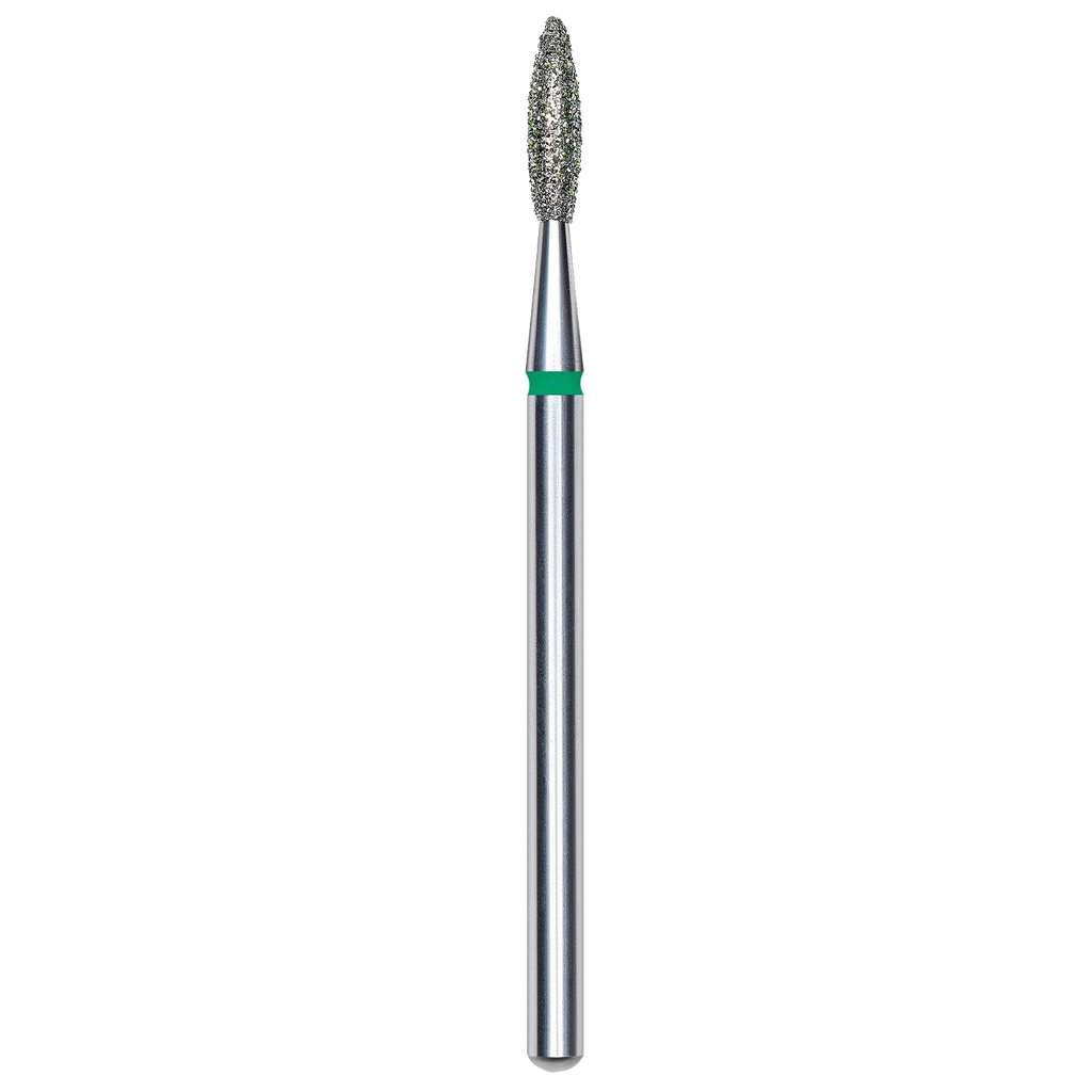 DIAMOND NAIL DRILL BIT, "FLAME", GREEN, HEAD DIAMETER 2.1/8MM (FA10G021/8) - STALEKS™