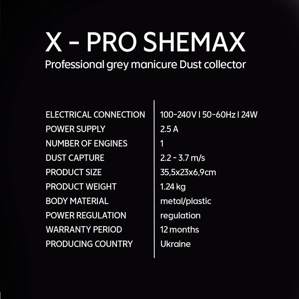 SHEMAX Style X-Pro Grey Nail Dust Collector