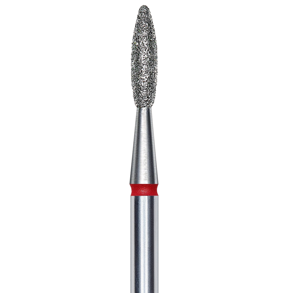 DIAMOND NAIL DRILL BIT, "FLAME", RED, HEAD DIAMETER 2.1/8MM (FA10R021/8) - STALEKS™