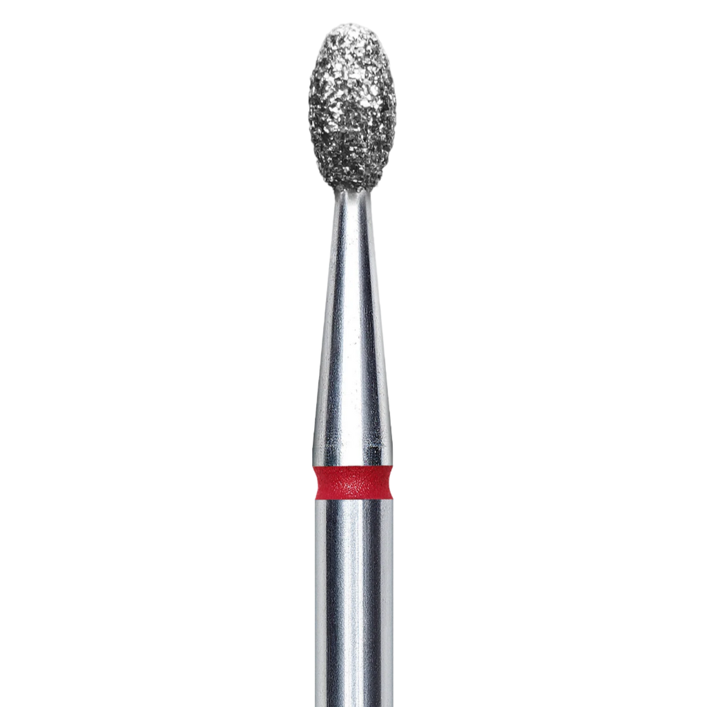 DIAMOND NAIL DRILL BIT, "OLIVE", RED, HEAD DIAMETER 2.5 MM/WORKING PART 5 MM (FA130R025/5) - STALEKS™