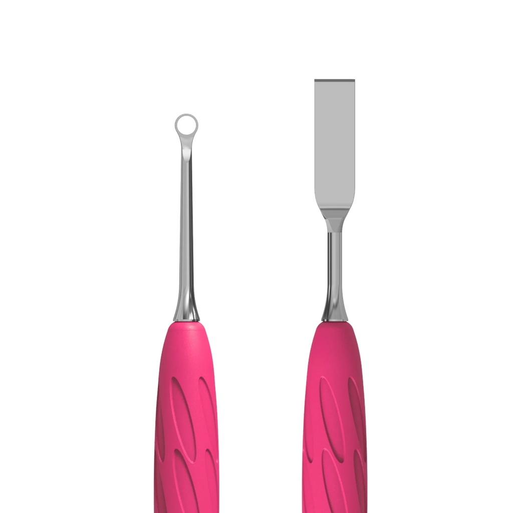 Manicure Pusher With Silicone Handle "Gummy" UNIQ 11 TYPE 1 (Flat Straight Pusher + Ring) PQ-11/1- STALEKS