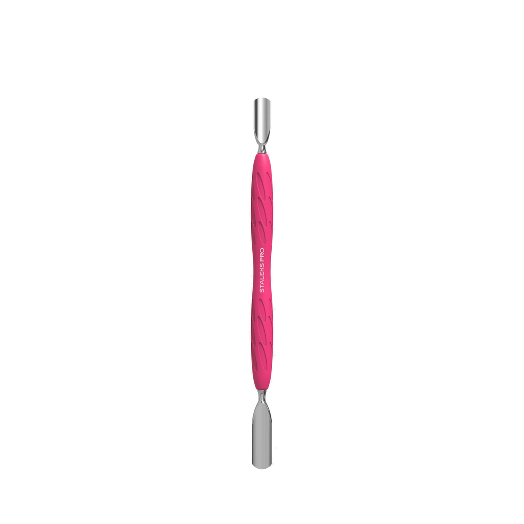 Manicure Pusher With Silicone Handle "Gummy" UNIQ 10 TYPE 1 (Wide Rounded Pusher + Narrow Rounded Pusher) PQ-10/1- STALEKS