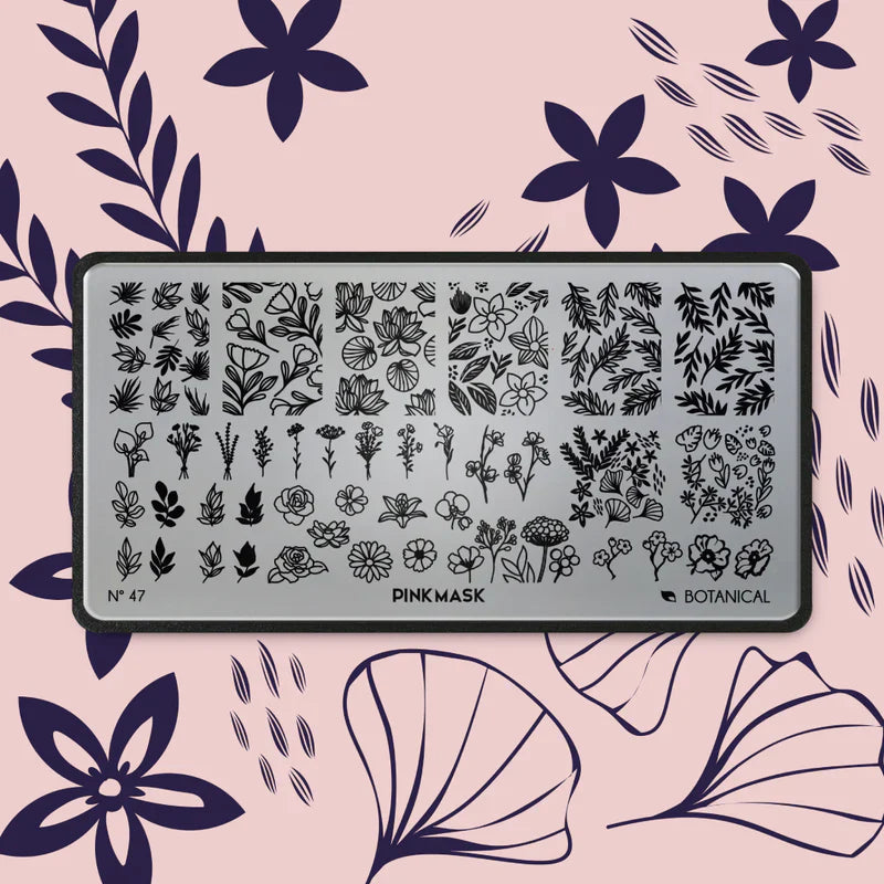 Pink Mask - Stamping Plate Botanical #47